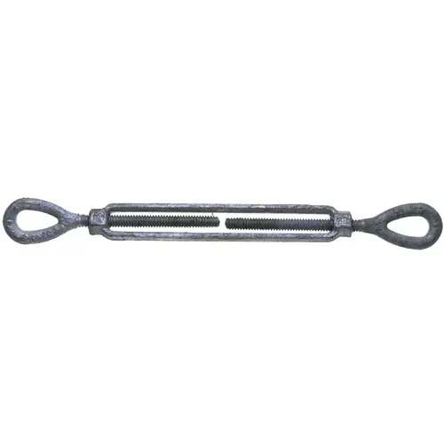 Turnbuckle, 5200 lb Working Load, 3/4 in Thread, Eye, Eye, 9 in L Take-Up, Galvanized Steel Turnbuckle, 5200 lb Working Load, 3/4 in Thread, Eye, Eye, 9 in L Take-Up, Galvanized Steel