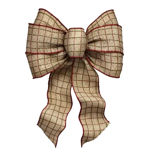 Deluxe Bow, Rustic Plaid Design, Fabric - pack of 12 Deluxe Bow, Rustic Plaid Design, Fabric - pack of 12