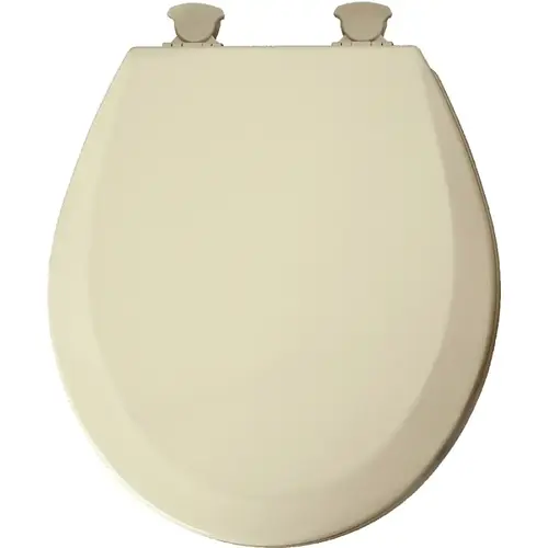 Toilet Seat, Round, Molded Wood, Bone, Twist Hinge