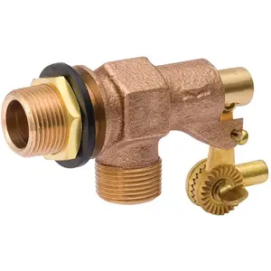 B&K 109-814 Tank Float Valve, 3/4 in, Male x Male, 20 TPI Rod, 1/4 in L Rod, Bronze Body