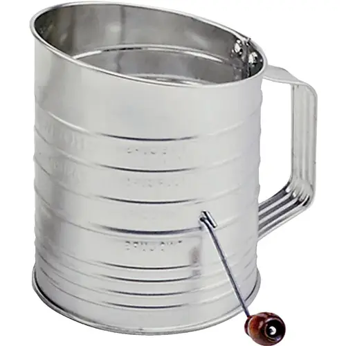 Hand Crank Sifter, 40 oz Capacity, 5 in H, Stainless Steel Hand Crank Sifter, 40 oz Capacity, 5 in H, Stainless Steel