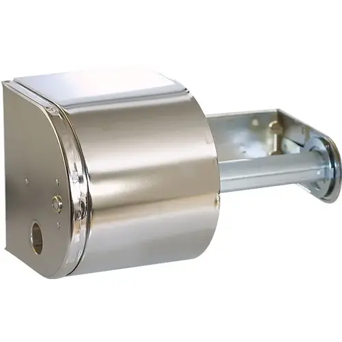 Tissue Dispenser, 4-1/2 in W Roll, 5 in Dia Roll, Steel, Chrome