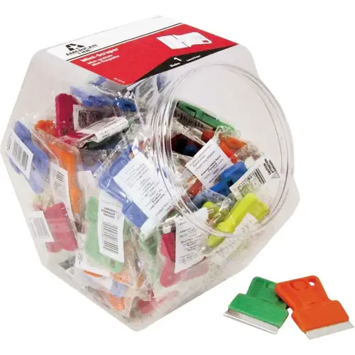 Mini Scraper, Two-Facet Blade, 3/4 in W Blade, Carbon Steel Blade, Polypropylene Handle Mini Scraper, Two-Facet Blade, 3/4 in W Blade, Carbon Steel Blade, Polypropylene Handle