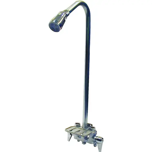 B & K Chrome 2-Handle Knob Utility Shower Faucet