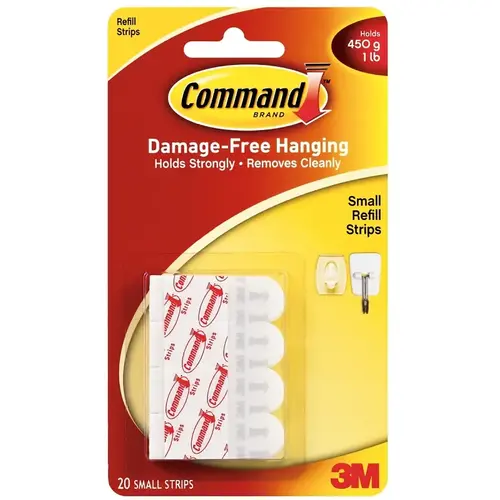 Small Adhesive Strip, White, 20 Strips Small Adhesive Strip, White, 20 Strips