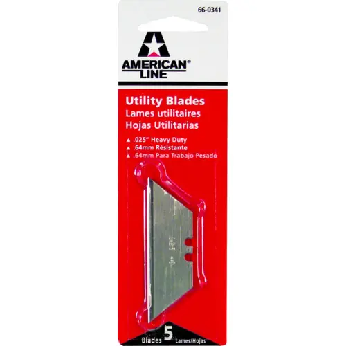 Utility Blade, 2.452 in L, HCS, 2-Facet Edge - pack of 5 Utility Blade, 2.452 in L, HCS, 2-Facet Edge - pack of 5