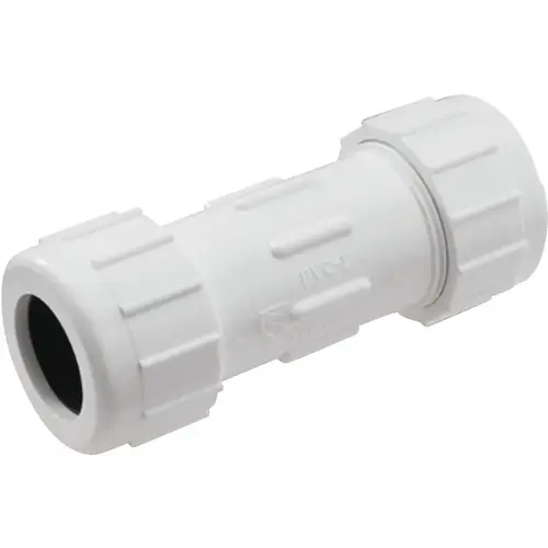 CCC-0750 Pipe Coupling, 3/4 in, Compression, White, SCH 40 Schedule, 150 psi Pressure CCC-0750 Pipe Coupling, 3/4 in, Compression, White, SCH 40 Schedule, 150 psi Pressure