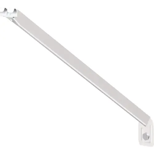 Support Bracket, 16 in L, 2 in H, Steel White Support Bracket, 16 in L, 2 in H, Steel White