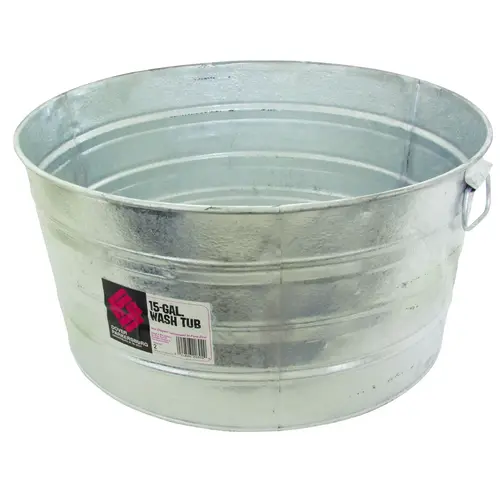 9 Gal. Round Hot-Dipped Utility Tub Silver 9 Gal. Round Hot-Dipped Utility Tub Silver