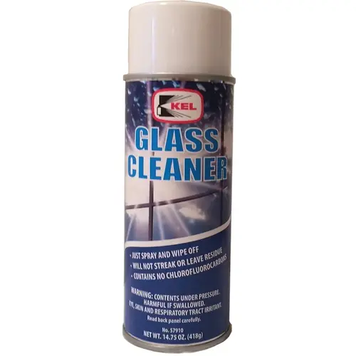 Glass Cleaner, 14.75 oz Can, Solvent, Clear Glass Cleaner, 14.75 oz Can, Solvent, Clear