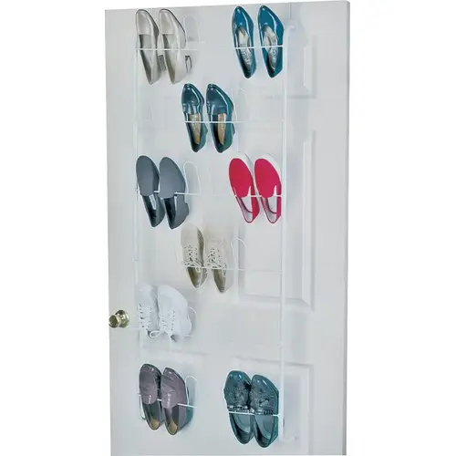 00 Shoe Rack, 22-5/8 in W, 5 in H, Steel, White 00 Shoe Rack, 22-5/8 in W, 5 in H, Steel, White