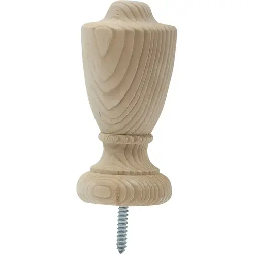 Post Top, 2-3/4 in Dia, 6 in H, Traditional, Pine Post Top, 2-3/4 in Dia, 6 in H, Traditional, Pine