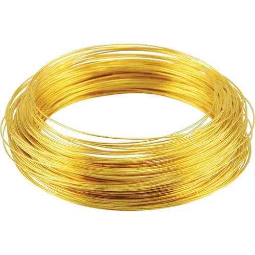 Utility Wire, 100 ft L, 24 Gauge, Brass Utility Wire, 100 ft L, 24 Gauge, Brass