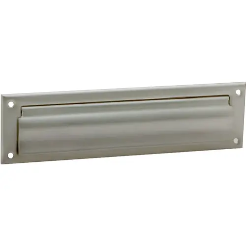 Mail Slot, 3-1/2 in L, 13 in W, Brass, Satin Nickel Mail Slot, 3-1/2 in L, 13 in W, Brass, Satin Nickel
