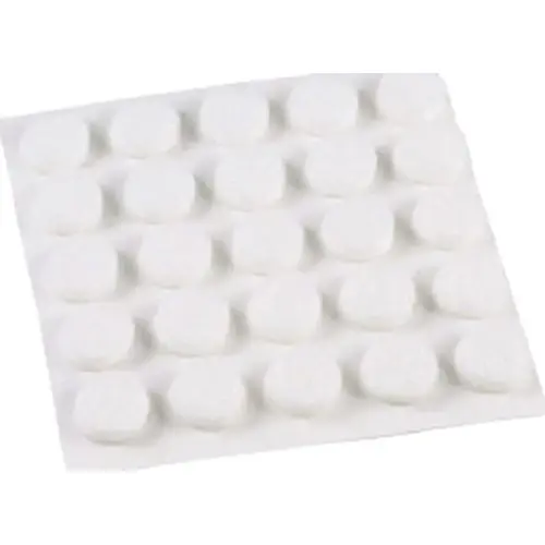 Furniture Pad, Felt Cloth, White, 3/8 in Dia, Round - pack of 75 Furniture Pad, Felt Cloth, White, 3/8 in Dia, Round - pack of 75