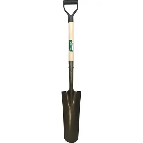 Drain Spade Shovel, 6 in W Blade, Steel Blade, Hardwood Handle, D-Shaped Handle, 27 in L Handle Drain Spade Shovel, 6 in W Blade, Steel Blade, Hardwood Handle, D-Shaped Handle, 27 in L Handle