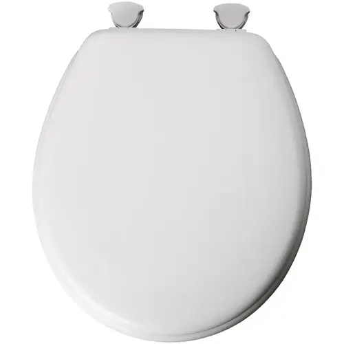 Toilet Seat, Round, Molded Wood, White, Twist Hinge Toilet Seat, Round, Molded Wood, White, Twist Hinge