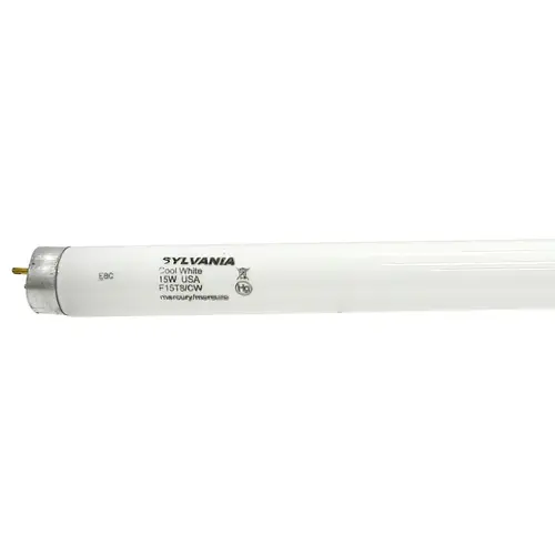 Fluorescent Bulb, 15 W, T8 Lamp, Medium Lamp Base, 718 Lumens, 4200 K Color Temp, Cool White Light - pack of 6 Fluorescent Bulb, 15 W, T8 Lamp, Medium Lamp Base, 718 Lumens, 4200 K Color Temp, Cool White Light - pack of 6