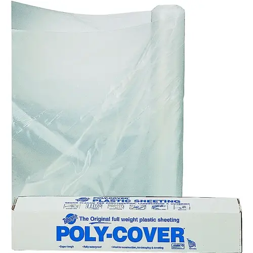 Poly Film, 100 ft L, 6 ft W, Clear