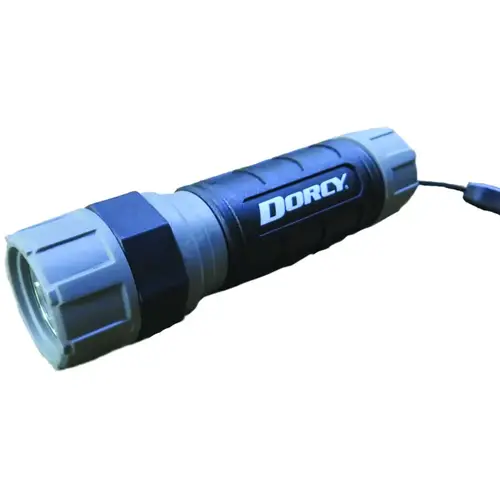 Flashlight, AAA Battery, LED Lamp, 140 Lumens, 147 m Beam Distance, 2 hr 25 min Run Time, Gray