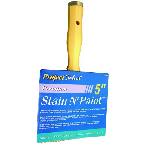 Paint Brush, 5 in W, 3-1/8 in L Bristle, Polyester Bristle, Threaded Handle Paint Brush, 5 in W, 3-1/8 in L Bristle, Polyester Bristle, Threaded Handle