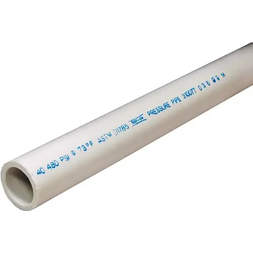 Schedule Series Pipe, 3/4 in, 10 ft L, Solvent Weld, SCH 40 Schedule, PVC - 120" Stock Length Schedule Series Pipe, 3/4 in, 10 ft L, Solvent Weld, SCH 40 Schedule, PVC - 120" Stock Length