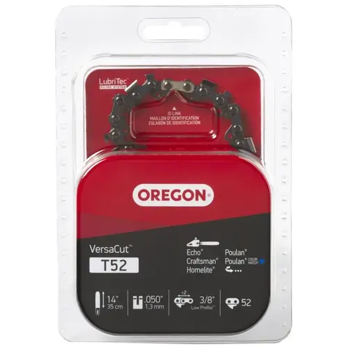 VersaCut Chainsaw Chain, 14 in L Bar, 0.05 Gauge, 3/8 in TPI/Pitch, 52-Link VersaCut Chainsaw Chain, 14 in L Bar, 0.05 Gauge, 3/8 in TPI/Pitch, 52-Link