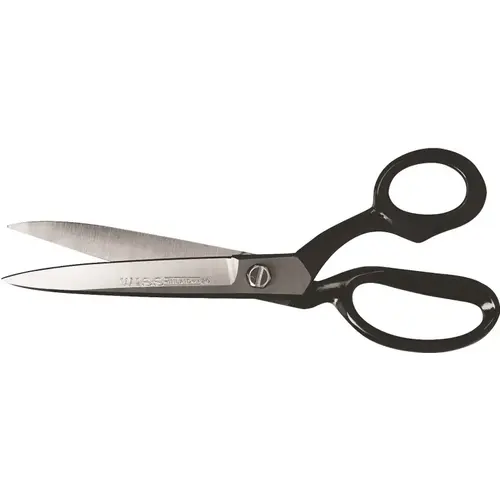 Inlaid  Bent Handle Industrial Shears, 10.375 in OAL, Black, Sharp
