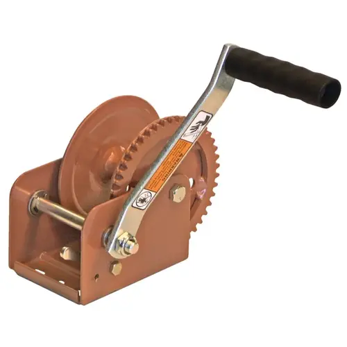 1100 Pulling Winch, 1100 lb Pull, 3/16 in Dia Wire Rope, 79 ft L Wire Rope, 3.9:1 Gear Ratio