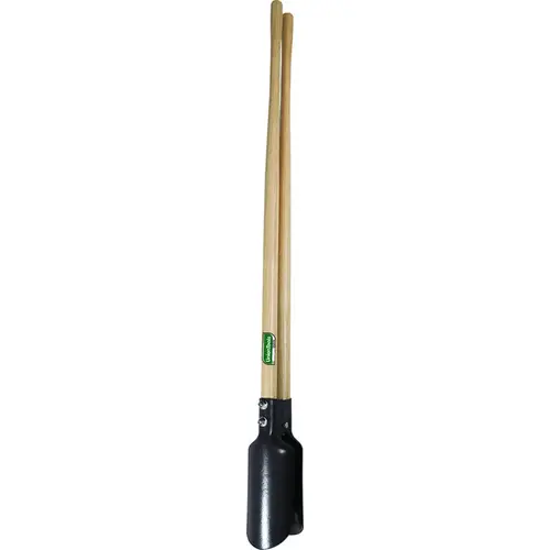 Post Hole Digger, 10-1/4 in L Blade, Riveted Blade, HCS Blade, Hardwood Handle, 58-3/8 in OAL