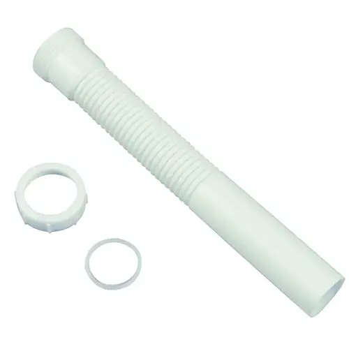 Tailpiece Pipe Extension, 1-1/2 x 11-1/2 in, Slip-Joint, White Tailpiece Pipe Extension, 1-1/2 x 11-1/2 in, Slip-Joint, White