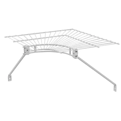 Shelf and Rod Corner Kit, 21-1/2 in L, 21-1/2 in W, Steel, White - pack of 4 Shelf and Rod Corner Kit, 21-1/2 in L, 21-1/2 in W, Steel, White - pack of 4