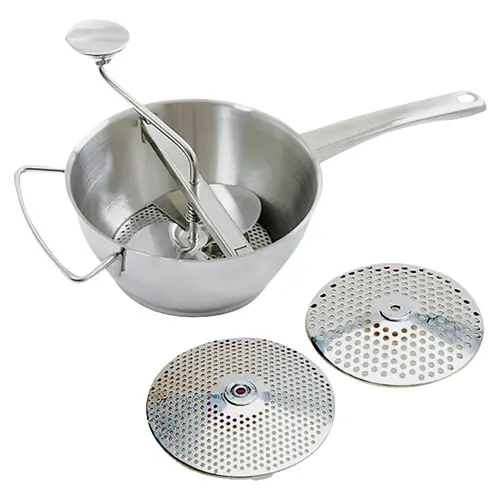 Food Mill, 2 qt Capacity, Manual Power, Stainless Steel Food Mill, 2 qt Capacity, Manual Power, Stainless Steel
