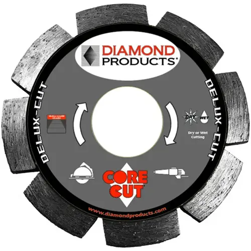 Circular Saw Blade, 4-1/2 in Dia, 7/8 in Arbor, Diamond Cutting Edge