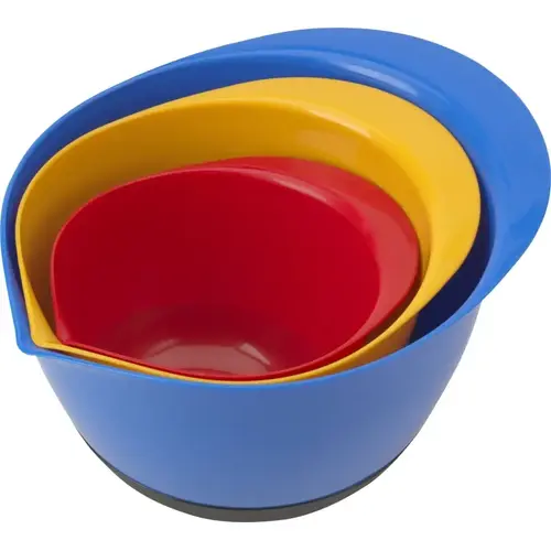 Mixing Bowl Set, 1.5, 3, 5 qt Capacity, Multi-Color Mixing Bowl Set, 1.5, 3, 5 qt Capacity, Multi-Color