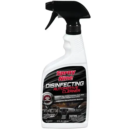Disinfectant Automotive Cleaner, 22 oz Bottle, Liquid, Mild Clear Disinfectant Automotive Cleaner, 22 oz Bottle, Liquid, Mild Clear