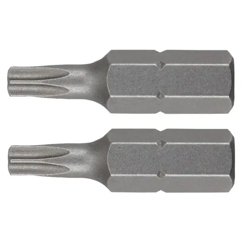 Tamper-Resistant Insert Bit, T20 Drive, Torx Drive, 1/4 in Shank, Hex Shank, 1 in L - pack of 2