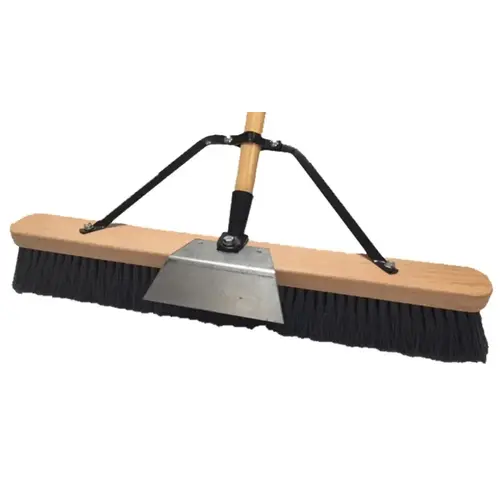 Push Broom, 24 in Sweep Face, 3 in L Trim, Polypropylene Bristle, 60 in L, Bolt with Brace Black/Gray Push Broom, 24 in Sweep Face, 3 in L Trim, Polypropylene Bristle, 60 in L, Bolt with Brace Black/Gray