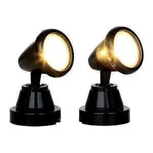 Lemax 44756-XCP6 Round Spotlight Set, 50 mA, 4.5 VDC, LED Lamp, Bright White Light - pack of 6