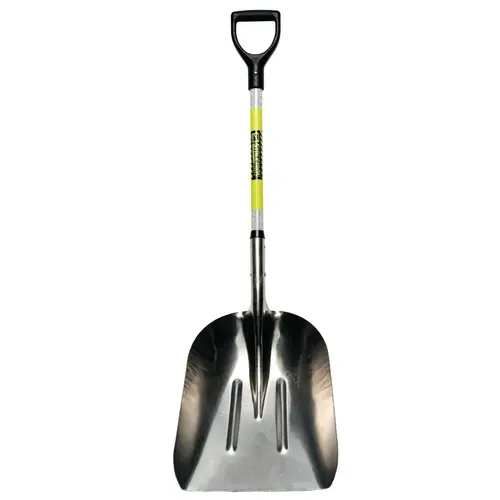 Grain Scoop, 15-1/4 in W Blade, 19 in L Blade, Aluminum Blade, Fiberglass Handle, D-Shaped Handle Grain Scoop, 15-1/4 in W Blade, 19 in L Blade, Aluminum Blade, Fiberglass Handle, D-Shaped Handle
