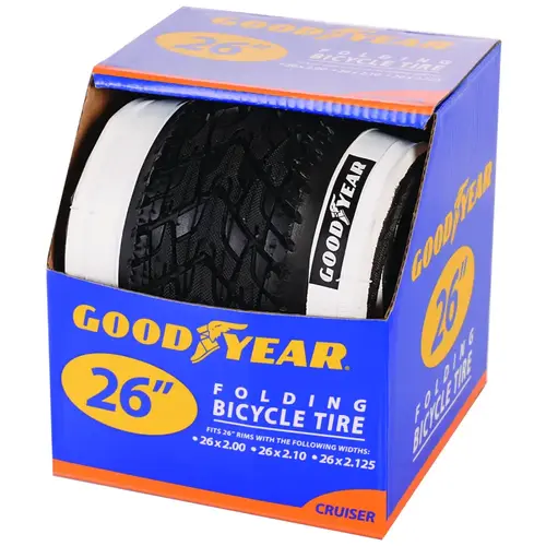 91061 Cruiser Tire, Folding, White, For: 26 x 2 to 2.10 to 2-1/8 in Rim - pack of 2