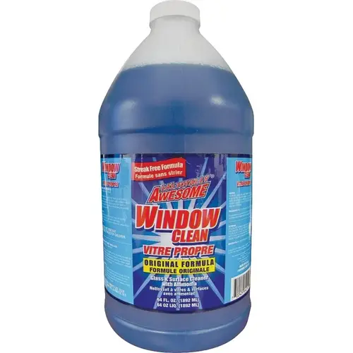 Glass Cleaner Refill, 64 oz, Liquid, Ammonia, Blue
