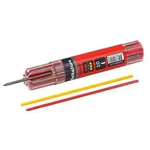 HULTAFORS 650120 Carpenter Pencil Refill with Smart Container, Graphite, Red & Yellow (10-Piece)