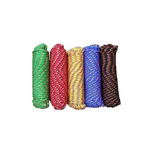 Rope, 1/4 in Dia, 100 ft L, 141 lb Working Load, Polypropylene, Assorted Rope, 1/4 in Dia, 100 ft L, 141 lb Working Load, Polypropylene, Assorted