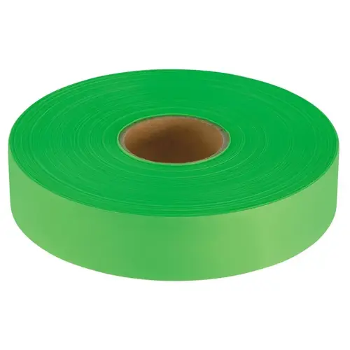 Flagging Tape, 1 in W, 600 ft L, Lime Green - pack of 12 Flagging Tape, 1 in W, 600 ft L, Lime Green - pack of 12