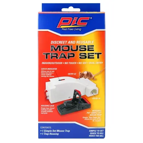 Mouse Trap Set, 8 in L, 4.2 in W, 2.9 in H