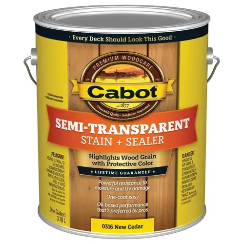 140.000.007 Deck and Siding Stain, New Cedar, Liquid, 1 gal - pack of 4 140.000.007 Deck and Siding Stain, New Cedar, Liquid, 1 gal - pack of 4