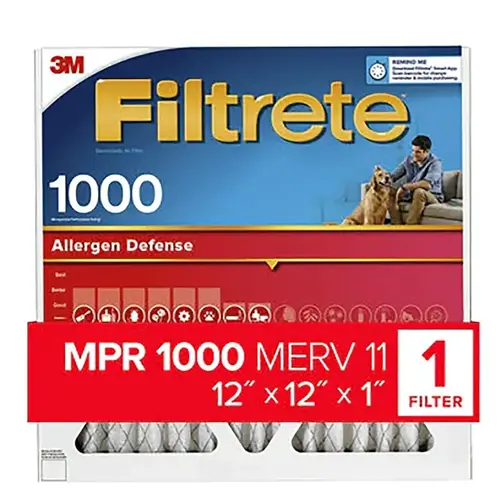 12 In. x 12 In. x 1 In. 1000/1085 MPR Allergen Defense Furnace Filter, MERV 11