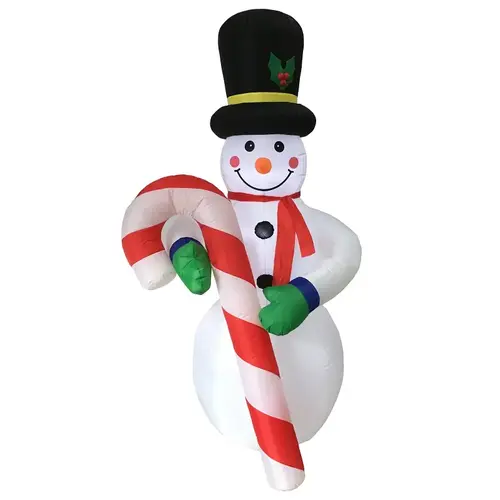 Christmas Inflatable Snowman/Candy Cane, 19 ft H Christmas Inflatable Snowman/Candy Cane, 19 ft H