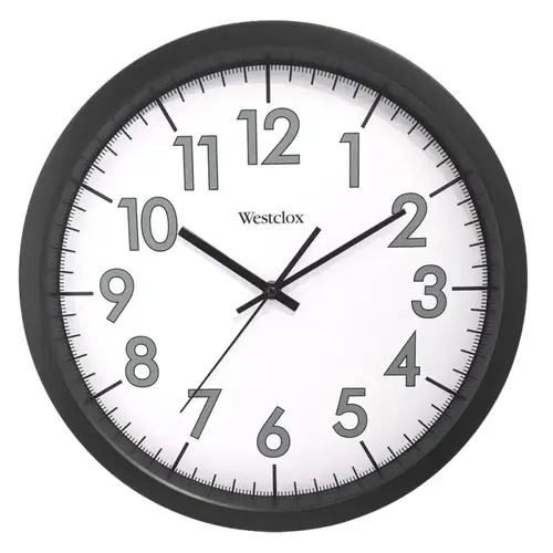 Clock, Round, White Frame, Plastic Clock Face, Analog